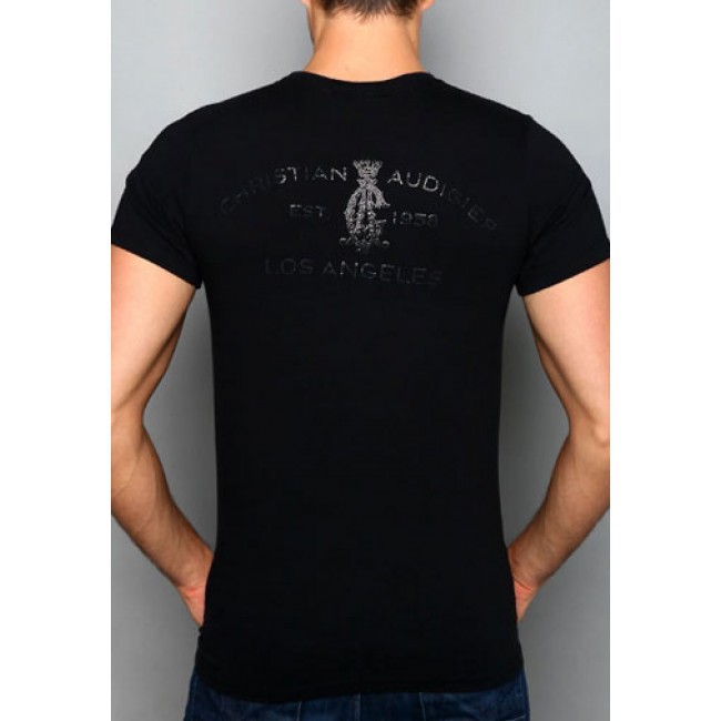 Christian Audigier Mens T Shirts Black Cheap
