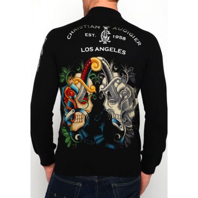 Christian Audigier hoodies Smoking Rose Specialty Black