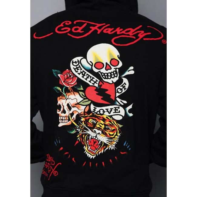 Ed Hardy Death Of Love And Tiger Basic Hoodies For Sale