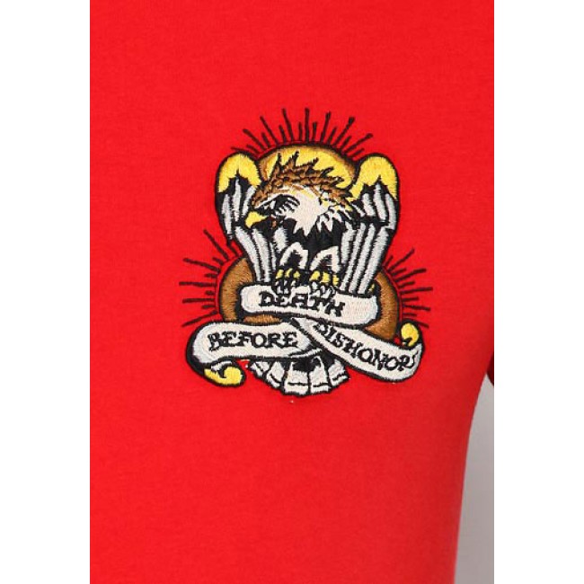 Ed Hardy Death Before Dishonor Core Basic Embroidered T Shirts