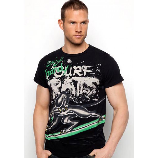 Ed Hardy Surfing Panther Specialty T Shirts Black
