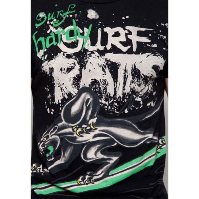 Ed Hardy Surfing Panther Specialty T Shirts Black