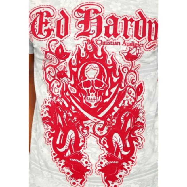 Ed Hardy Two Swords Skull and Snakes Logo T Shirts