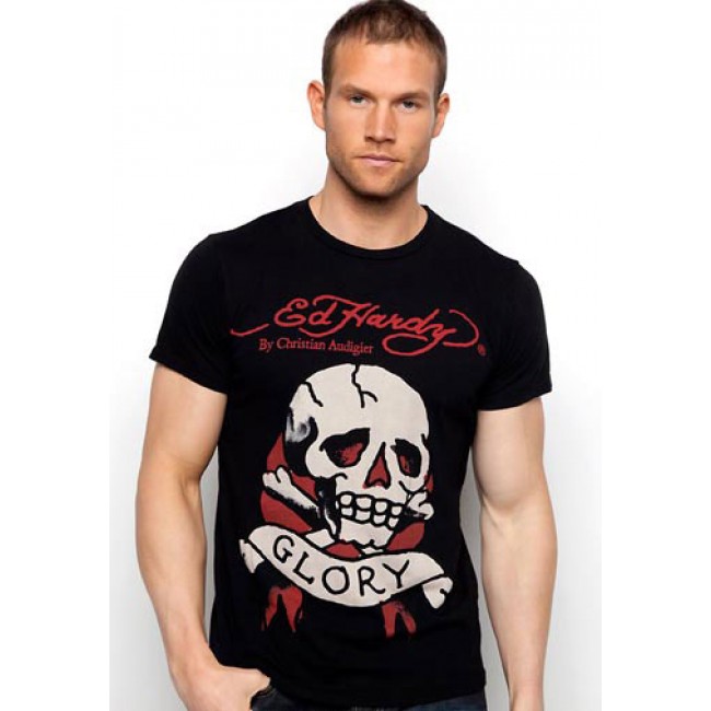 Ed Hardy Skull Glory Basic T Shirts Black