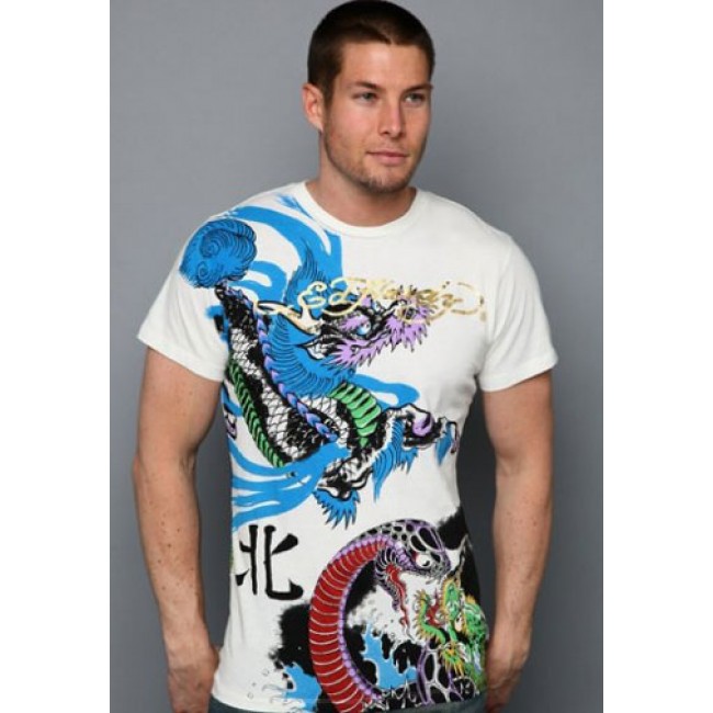 Ed Hardy North Dragon And Snake Fight Specialty T Shirts
