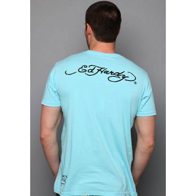 Ed Hardy Surfing Ace Basic T Shirts light Blue