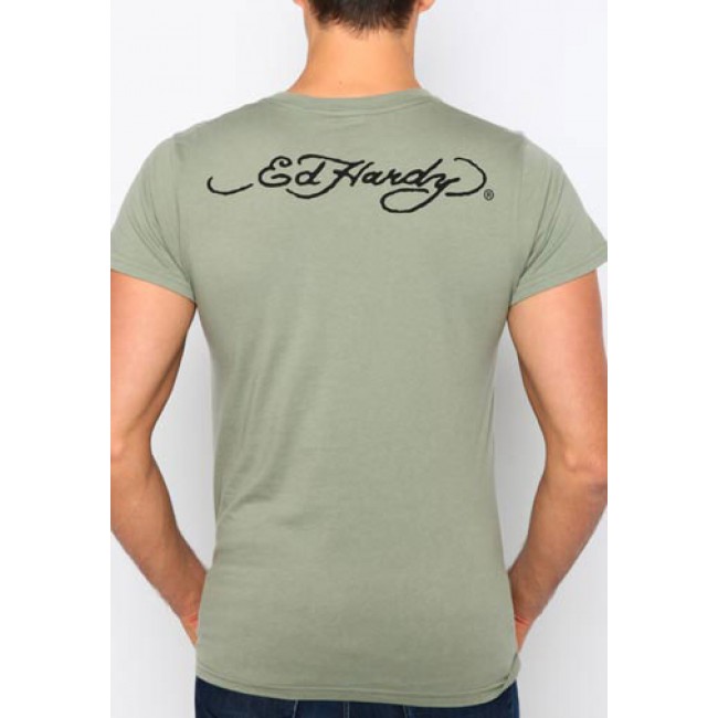 Ed Hardy Born Free Core Basic Embroidered T Shirts