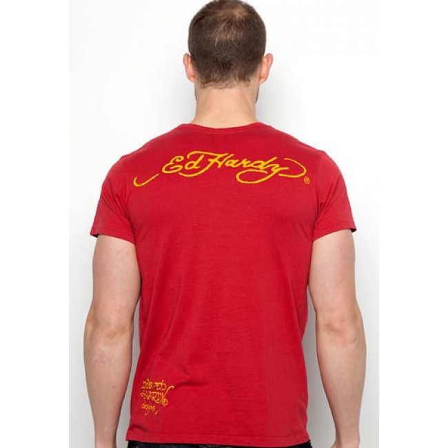Ed Hardy Love Kills Slowly Basic T Shirts red