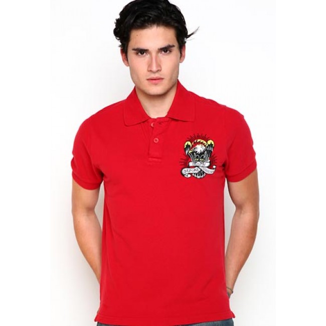 Ed Hardy Death Before Dishonor Basic Embroidered Polo