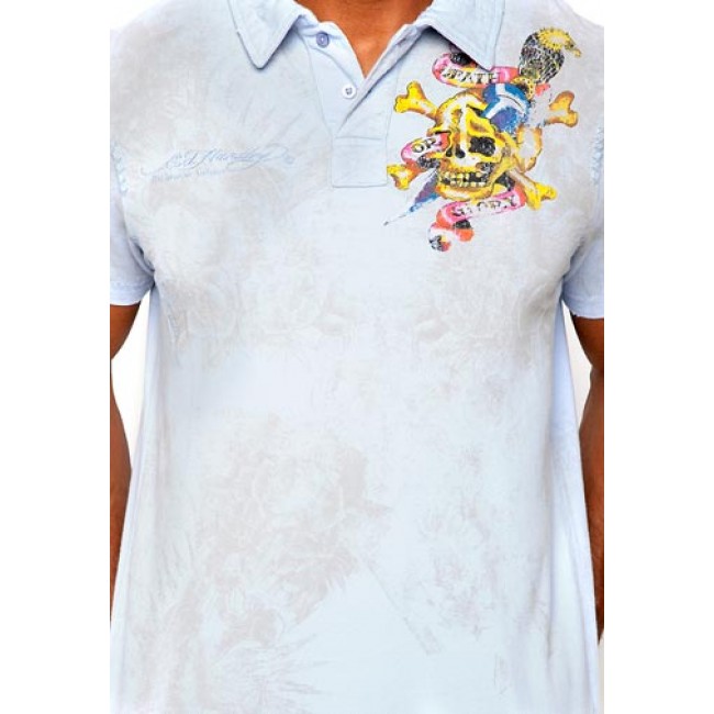 Ed Hardy Death Before Dishonor Enzyme Washed Polo