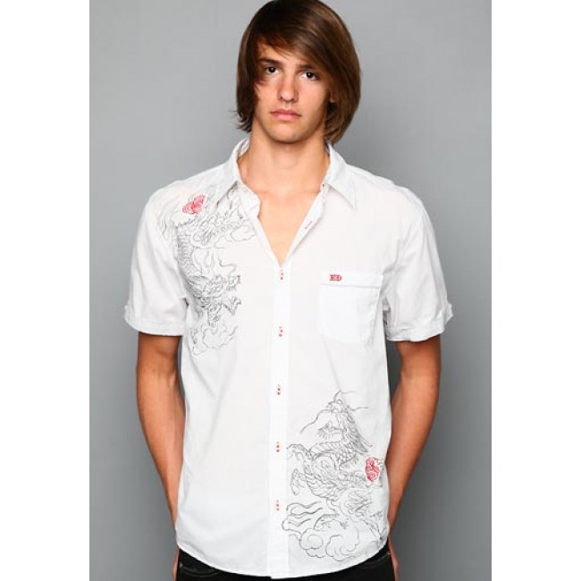 Ed Hardy Polo Chinese Dragon Foiled Embroidered