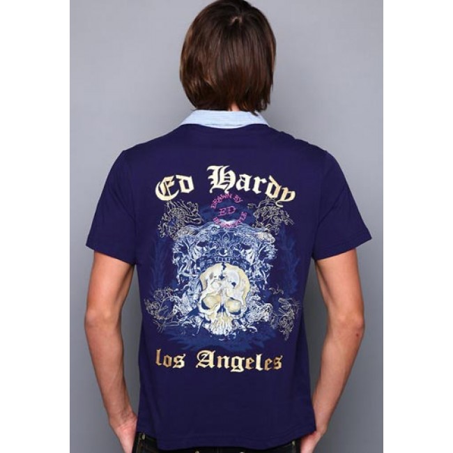 Ed Hardy L.A. Crown And Skull Embroidered Polo