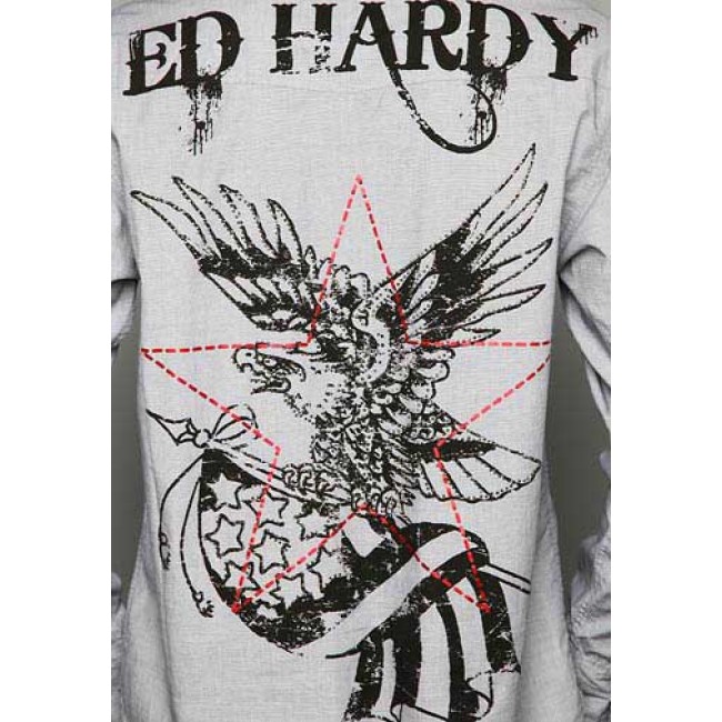 Ed Hardy Polo U.S.A. Eagle Foil Stitched