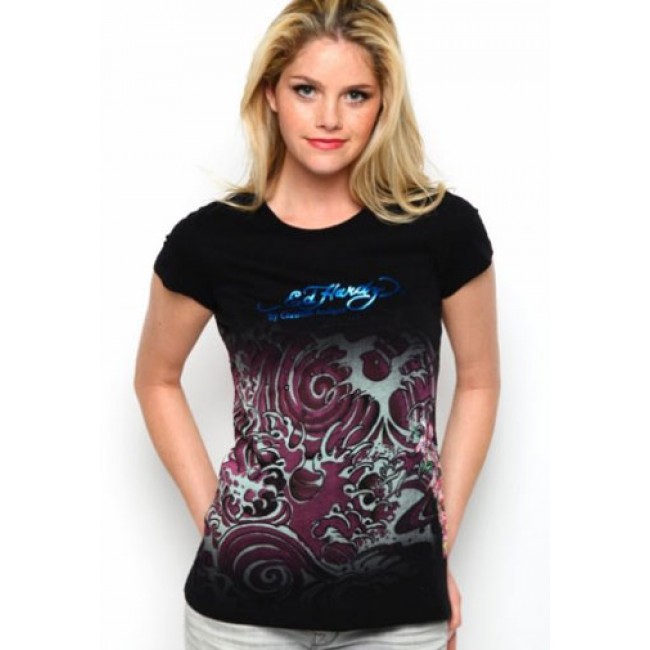 Ed Hardy Womens Spring Bloom Bouquet Specialty Tee