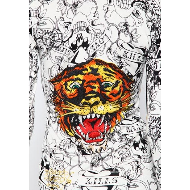 Ed Hardy LKS Tiger Knitted Pullover Hoodies
